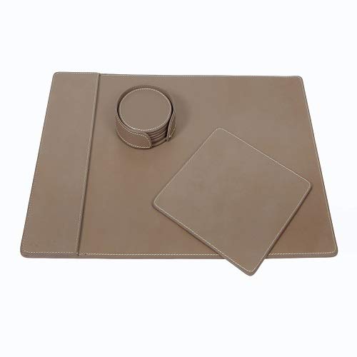Elephant Colour Genuine Leather Small Desk-pad with Coasters Plus Mouse pad Combo Set … (B07SSZYSGL) Amazon Price History, Amazon Price Tracker