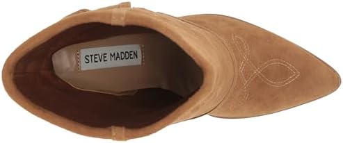 Steve Madden Women's Layne Western Boot, Cognac Suede, 10 | Image 4