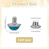 CALFOVERA 100 Sets Blue Turquoise Rapid Rivets Studs 8.5mm DIY Leather Brass Mushroom Flat Tandy Back Rivets with Nails Nailhead Screw Back Spike Studs for Belt Boots Jacket Garment #1