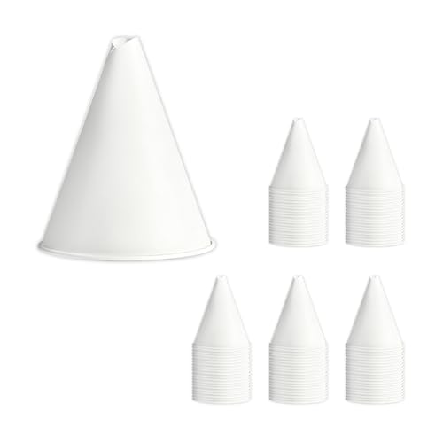 Norkmdi 100PCS Disposable Car Oil Funnel, No Spill Vehicle Engine Oil Paper Funnel for Gas, Water, Coolant, Cone Automotive Fluid Fuel Change Filling Dispenser, Universal for Most Vehicles