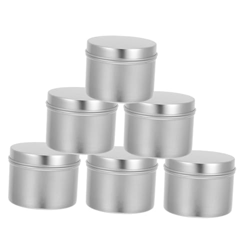 VALICLUD 6pcs Sealed Aluminium Candle Tins with Screw Lids - Portable Storage for Tea, Coffee, Jewelry, and DIY Candle Making