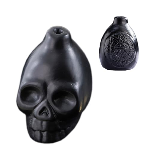 Aztec Skull Scream Whistle - Large, Black