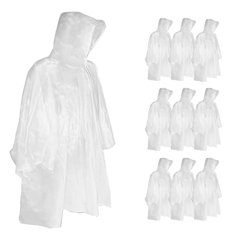 YOUNGTIME Disposable Rain Ponchos for Adults,Emergency Clear Ponchos for Outdoor,Travelling