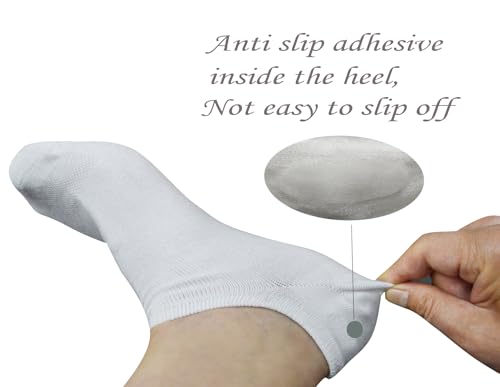 Yomandamor Men's 5 Pairs No Show Socks With Seamless Toe and Grip Heel3