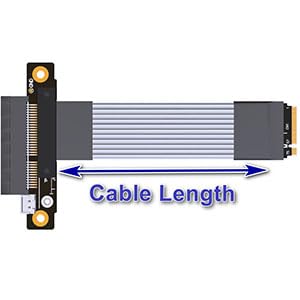 ADT-Link Pcie 4.0 M.2 NVMe to PCI Express x4 Extender Adapter Cable with Metal Shield for PCIe x4 SSD RAID, LAN, Capture Cards to M.2(Ultra SSD, M-Key) Extension (10cm, K42ST)