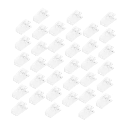 Housoutil 100pcs Self Adhesive Transparent Wall Clips for Office and Home Acrylic Sticky Picture Holders for Posters Documents and Badges