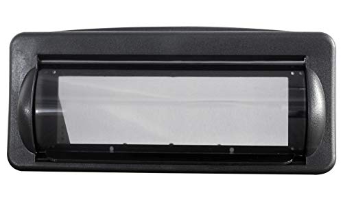 Image of Rockville RWSG4B Black Universal Marine /Boat Receiver Splash Guard Housing | Fits 1 DIN Head Units, UV-Resistant ABS, Spring Loaded Flip Door, Stainless Steel Hardware, EVA Foam Gasket, Waterproof