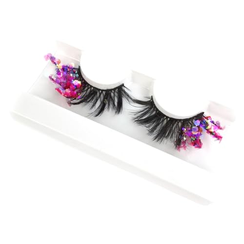 Pestañas con Color, Racimos de Pestañas de Colores | Pestañas de colores Pestañas postizas Brillo,Pestañas de colores, pestañas de colores, grupos de pestañas de colores para Navidad, Año Nuevo, cospl