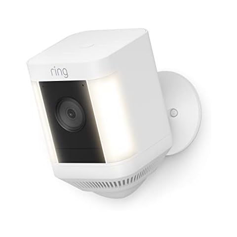 Ring Spotlight Cam Plus, Battery | Two-Way Talk, Color Night Vision, and Security Siren (2022 release) - White Cover
