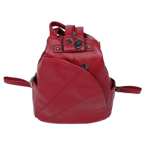 Sac à dos spacieux en cuir rouge pour en finir avec le manque de place