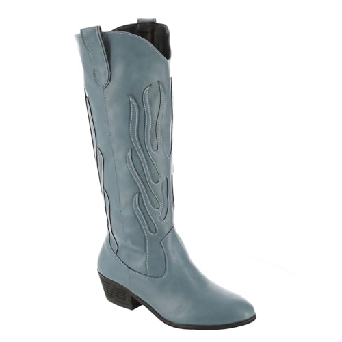 Masseys Cash for Women, Western Boot Style with Flame Details