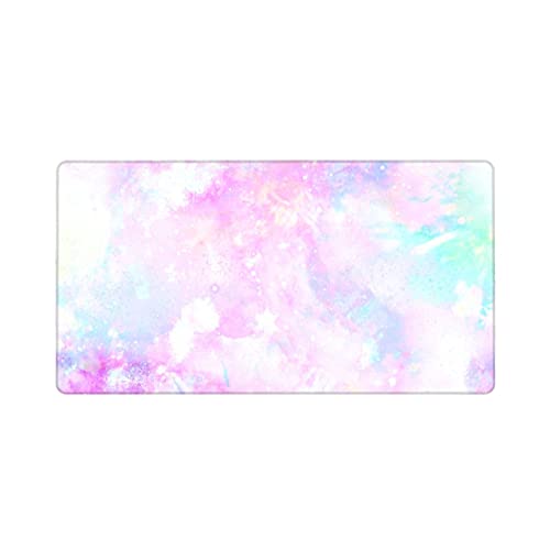 DADABULIU マウスパッド 大型 ゲーミング ピンク 水彩 抽象 星空 マウスマット デスクマット 特大 おおきい キーボードパッド ゴム底 エレコム 光学式 マウス対応 滑り止め 耐久性 良い おしゃれ かわいい 防水 サイバーカフェ オフィス最適