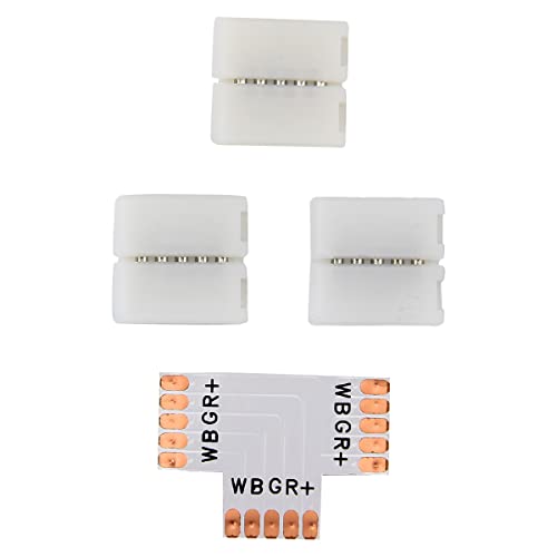 Supernight Rgbw Led Strip Light 5 Pin Connector For 10 Mm Wide 5050 And 3528 Led Indoor String Lights Extending Connection (T Shape) #TOP4