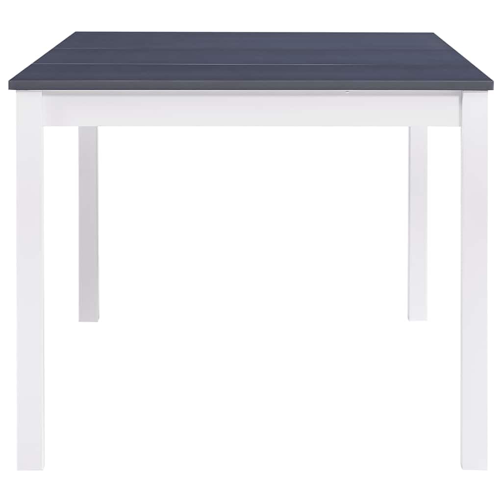Tavolo da pranzo in pino massiccio bianco e grigio 180 x 90 x 73 cm