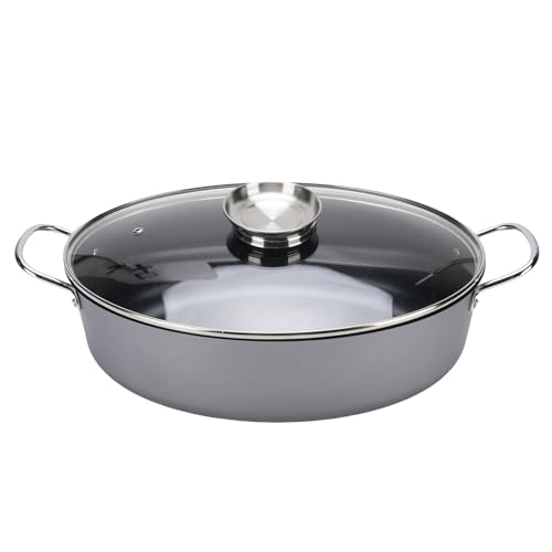 Vaporera de Acero al Carbono para Pescado, Olla Vaporera Ovalada, Batería de Cocina Multiusos con Tapa, Rejilla para Cocinar al Vapor, para Cocinar Pescado al Vapor