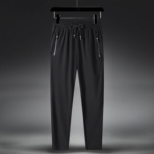 Sweatpants for Men Elastic Waist Plus Size Solid Casual Pants Joggers Tapered Trousers Lightweight Workout Outfits3