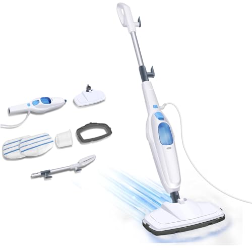 1500W Electric Cleaner Hot Steam Mop Cleaner Floor Steam Mop Handheld Cleaning Machines with 2 Washable Soft Mop Pads and 400ml Water Tank for Hardwood Floor, Laminate, Windows and Carpet Cleaning