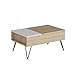 Homemania - Mesa de café, Tablero de partículas melaminico, Metal, Roble, Blanco,...