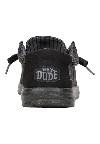 HEYDUDE Wally Stretch Sox Black/Black Size 9, Men’s Shoes, Men's Slip-on Loafers, Comfortable & Light-Weight3