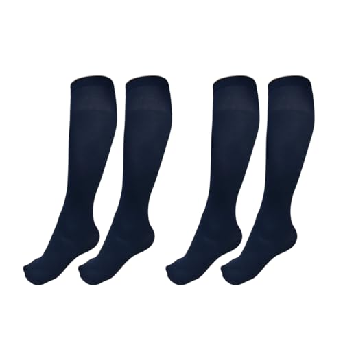 JYC CREATIVE 2 Pares Medias Panty Mujer 70 DEN, Calcetín Gruesas Tupidas, Medias Ejecutivos, Hasta la Media Pierna, (2 Pares, Azul)