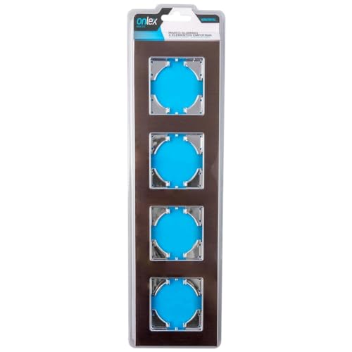 Plaque 4 éléments alu marron horizontal pour regrouper vos interrupteurs - 2