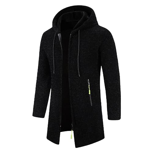 Pull homme hiver cardigan tricot col montant couleur unie chic