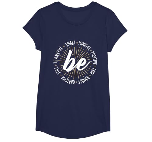 Motivational Quote Inspiration Positive Saying Life Slogan T-Shirt, Girls, Navy Blue, Small