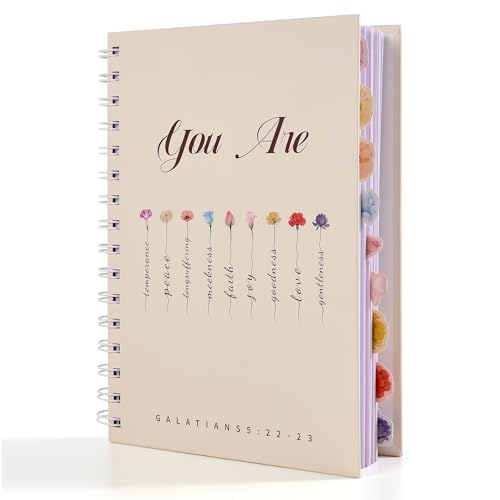 Galatians 5:22-23 Christian Prayer Planner Weekly Devotional Journal with Bible Study Sections Hardcover Coil Bound for Spiritual Growth 54 Weekly Prayer & 53 Bible Summary & Scrapbook & Stickers