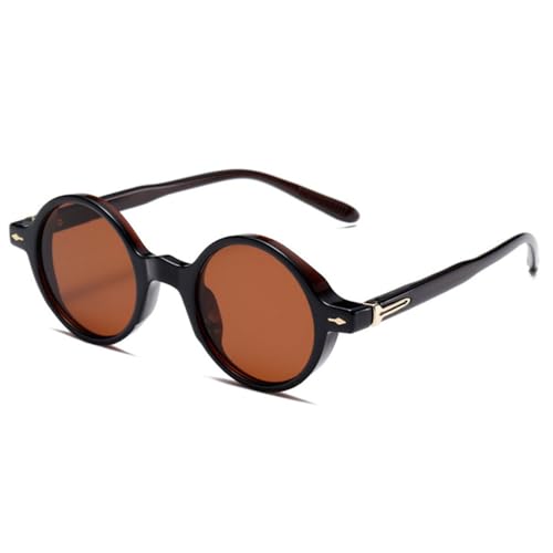 Lunettes de soleil rondes punk pour festival et terrasse d'été en nuance bleu vert vintage