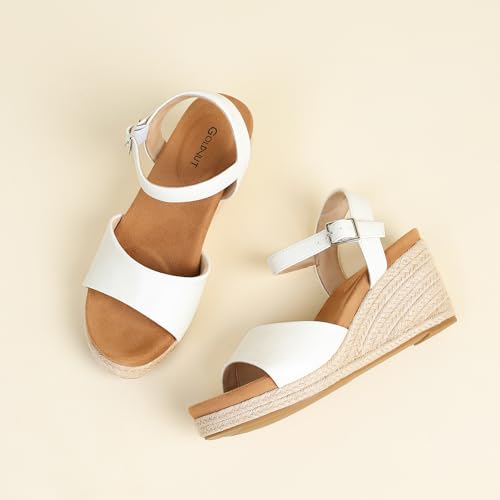 Image of Comfortable Women's Platform Espadrille Sandals Dressy Wedge Shoes Summer