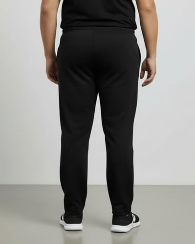 Image of Khakey Men's Black Regular Fit Cotton Plus Size Track Pant|Regular Fit Track Pants|Cotton Trackpant for Men|Solid Trackpants Men Combo