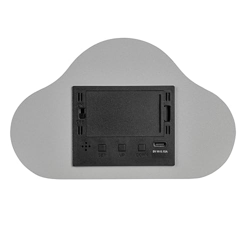 Réveil numérique gris pour enfant Clocco Cloud avec date et LED - 4