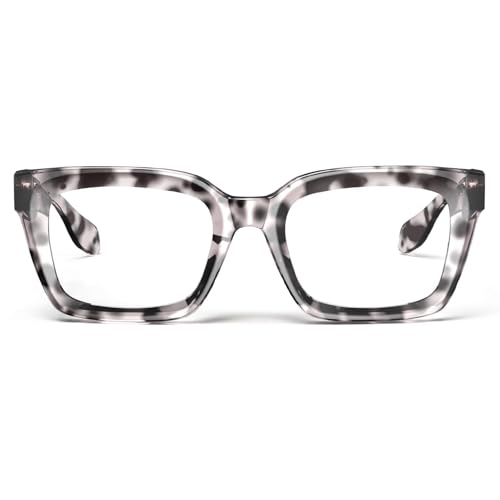 Image of VISOONE Chunky Square Anti Glare UV400 Blue Light Blocking Computer Glasses | 99% Digital Screen Filter Non-Prescription Clear Lens Thick Frame 32g Lightweight Eyewear Office for Men Women MONTANA