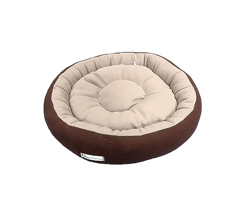 Image of Premium Medium Size Dog Bed for Medium Dogs and Puppies Anti Skid Bottom Washable Orthopedic Big Dog /cat Beds Cream /Brown