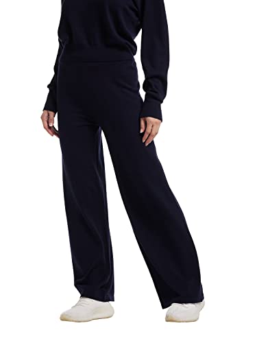 EURKEA Women's Cashmere Blend Trousers, Gifts Ready, S/M Dark Navy