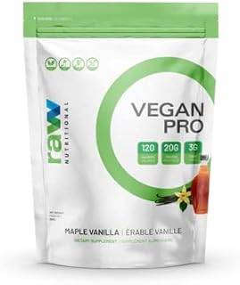 Raw Nutritional Vegan Pro | Sustained-Release Vegan Protein | No Artificial Flavours or Fillers | 20g Protein Per Serving | 30 Servings Per Container | 2LB (Maple Vanilla)