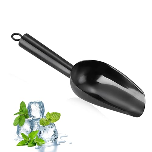 Pala para hielo de metal negro para alimentos de bar y cocina 7