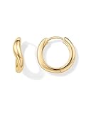 PAVOI 18K Yellow Gold Vermeil 925 Sterling Silver Wavy Huggie Hoops | Twisted Wave Hoop Earrings for Women