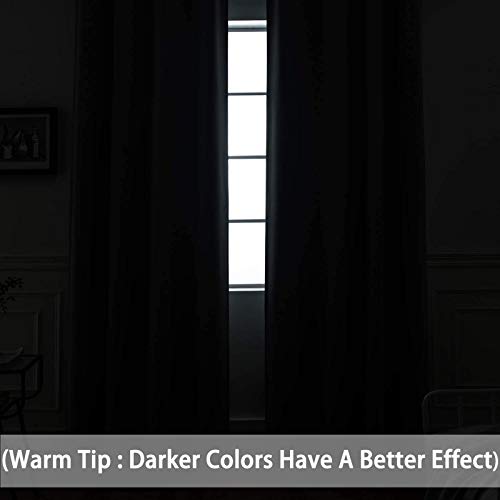 Yakamok Light Blocking Window Blackout Curtains Thermal Insulated Room Darkening Drapes for Bedroom,Solid Grommet Top Window Panels, 52x54 Inch, Burgundy Red, 2 Panels