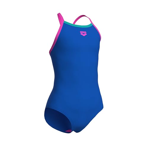 Image of Arena Girls' Feel Solid Light Drop Back Swimsuit Thin Straps Stretchy One Piece Kids Bathing Suit