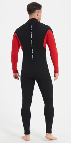 Image of Mens 5mm Full Wetsuit Ultra-Stretch Neoprene Surfing Diving Suit | GBS Seams Thermal Wetsuits, Neoprene Back Front Zipper for Surfing, Swimming
