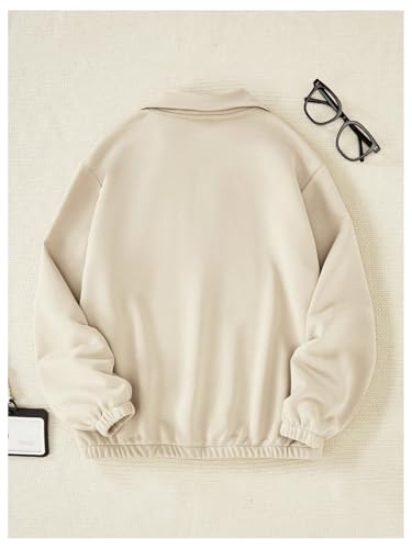 Verdusa Boy's Zip Up Letter Print Sweatshirt Half Long Sleeve Thermal Loose Pullovers2