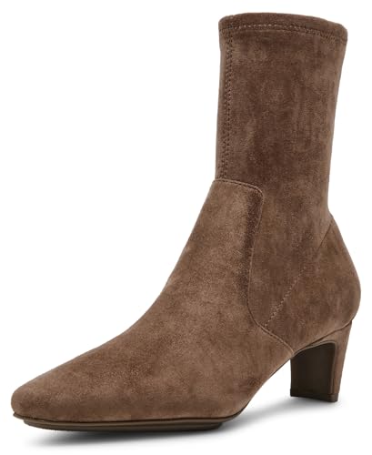 Anne Klein Womens Iga Zipper Faux Suede Booties