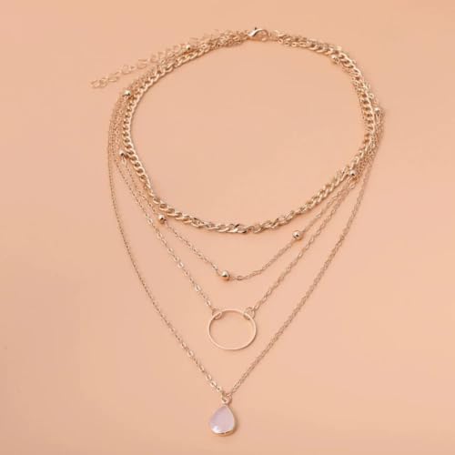 Collier strass multicouche anti-torsion pour décolleté plongeant - 4