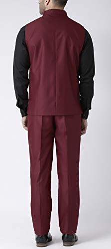 Image of hangup Men's Synthetic Notch Lapel Suit (2BasketTR Maroon 38
