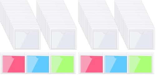 Image of Chinco 30 Pcs Self Adhesive Clear Index Card Pockets,2.75 x 3.5 Inches (Pack of 2)