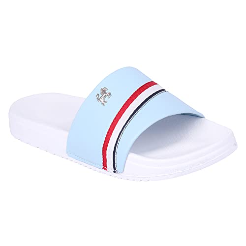 Image of PERY-PAO Mens Stylish Sliders White, Red, Black, Grey, Sky Blue Boys Slippers
