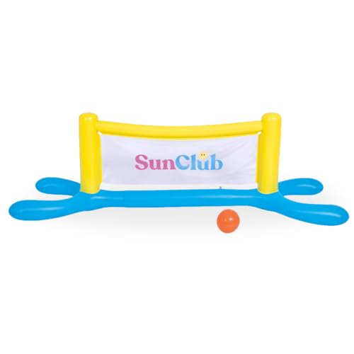 Amatoys - Juego Flotador de Voleibol para Piscina – Red Inflable Naranja con Pelotas Incluidas – Juguete Acuatico de Verano para Ninos y Adultos – Diversion al Aire Libre y en el Agua