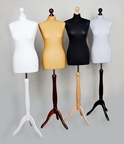 AILANT Mannequin de Couture, Buste de Couture Femme Sizes XS-XXL (Cover Cream/Stand White, 34/36)
