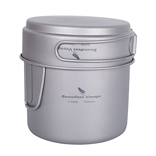 Ensemble de casseroles en titane pliable idéal pour pique-nique et bivouac en montagne